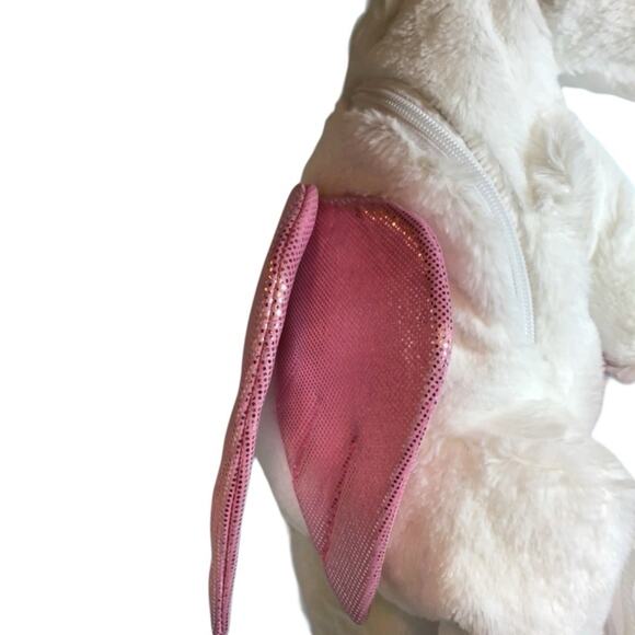 Funzone Unicorn Backpack NWT Pegasus White Pink Stuffed Plush 19” Sparkly Bag - Picture 5 of 10